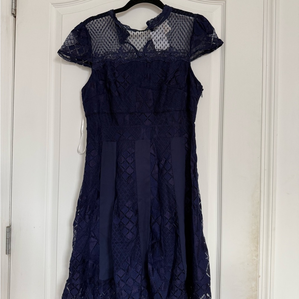 Foxiedox Navy Lace Midi Dress